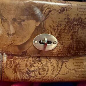 Vintage Brown Leather Clutch